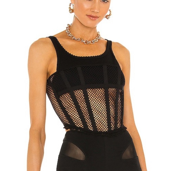 Dion Lee Net Lace Suspended Corset Top - Picture 2 of 6
